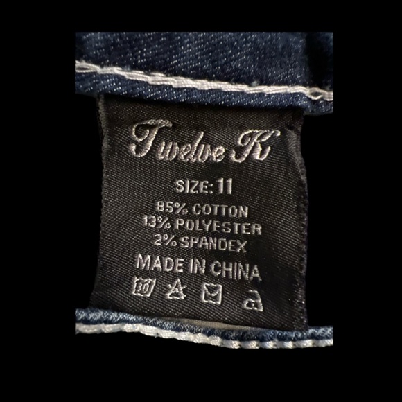 Twelve K Switch Denim Jeans Womens  Embroidered Embellished Rhinestone SZ 11 - Picture 7 of 7